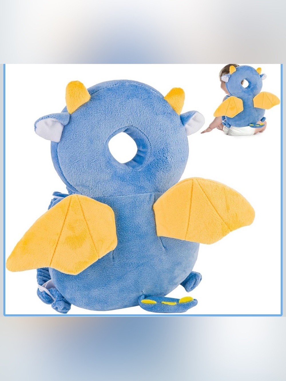 Amazon Blue and Yellow Plush Dragon Kids Back Protector